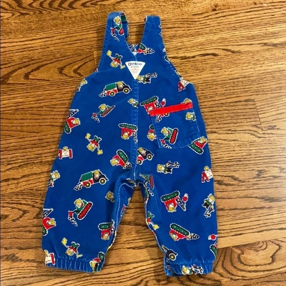 OshKosh B’gosh | Vintage Mice at Work Overalls Blue Corduroy Sz 3-6m‎ - Picture 5 of 8